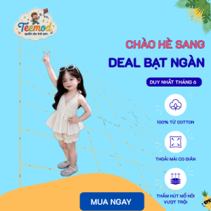 🌼 Set áo sát nách và quần short bé gái – Dịu dàng, đáng yêu cho ngày hè