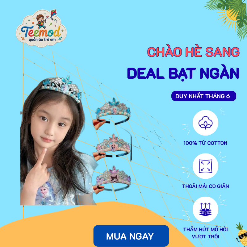 Vương Miện Công Chúa Bé Gái Đính Đá Cao Cấp – Phụ Kiện Tỏa Sáng Cho Bé Yêu