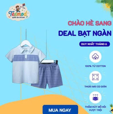 Bộ Thun Bé Trai Năng Động TEEMOD – Thoải Mái Cho Bé Vui Chơi Mỗi Ngày